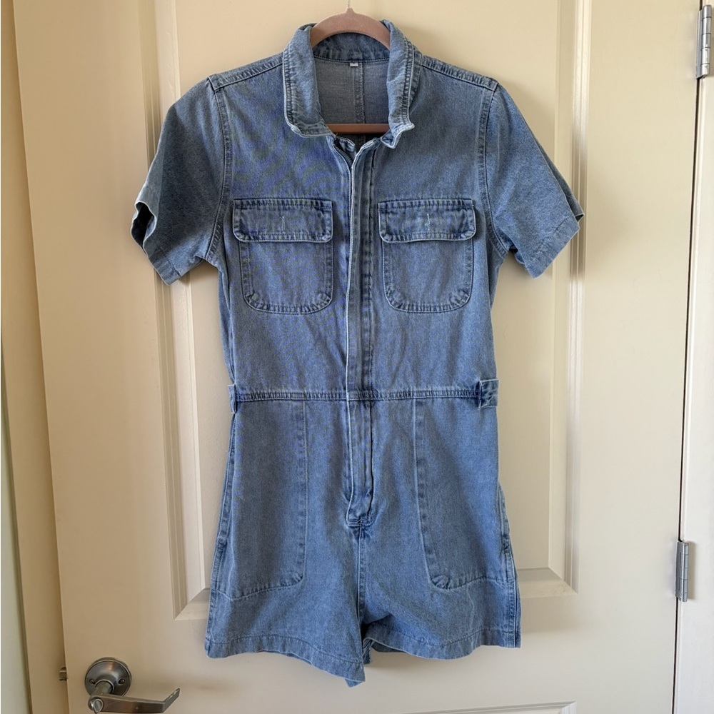 Blue Denim Romper